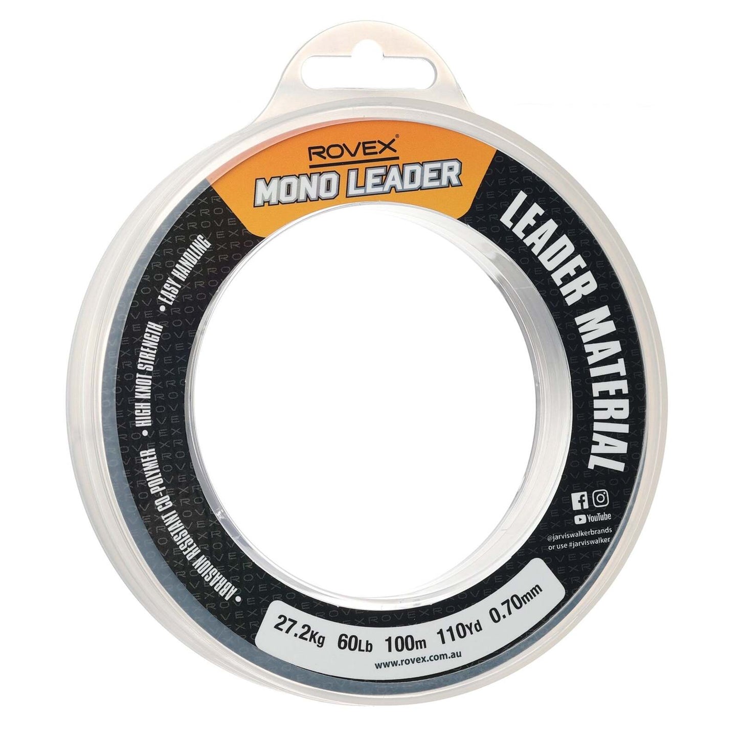 Rovex 100m Clear Monofilament Fishing Leader