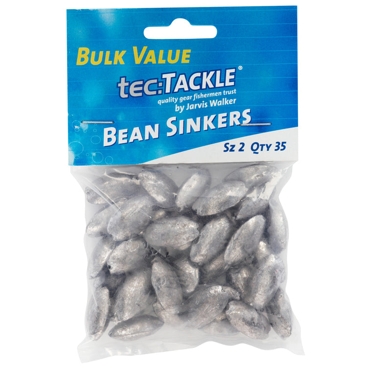 Jarvis Walker Tec Tackle Bean Sinkers -Value Packs