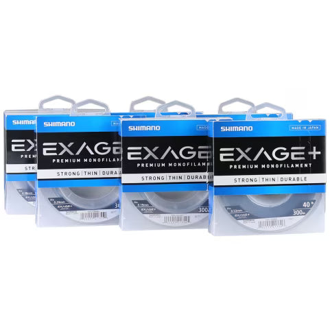 Shimano Exage+ Premium Monofilament Fishing Line Clear 300m